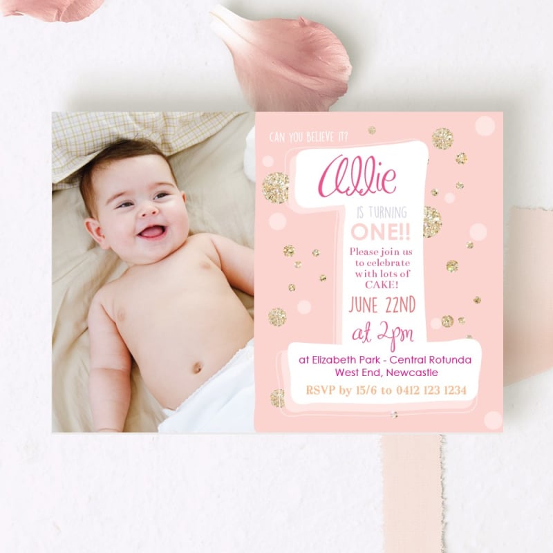 Turning 1 Birthday Invitations