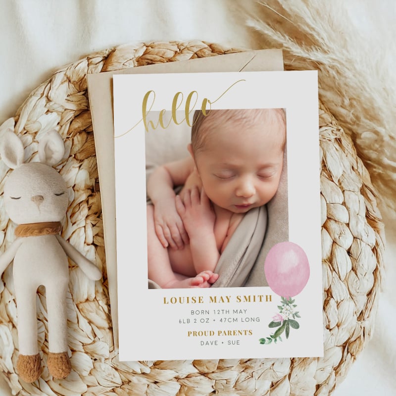 Princess Birth Announcement Cards