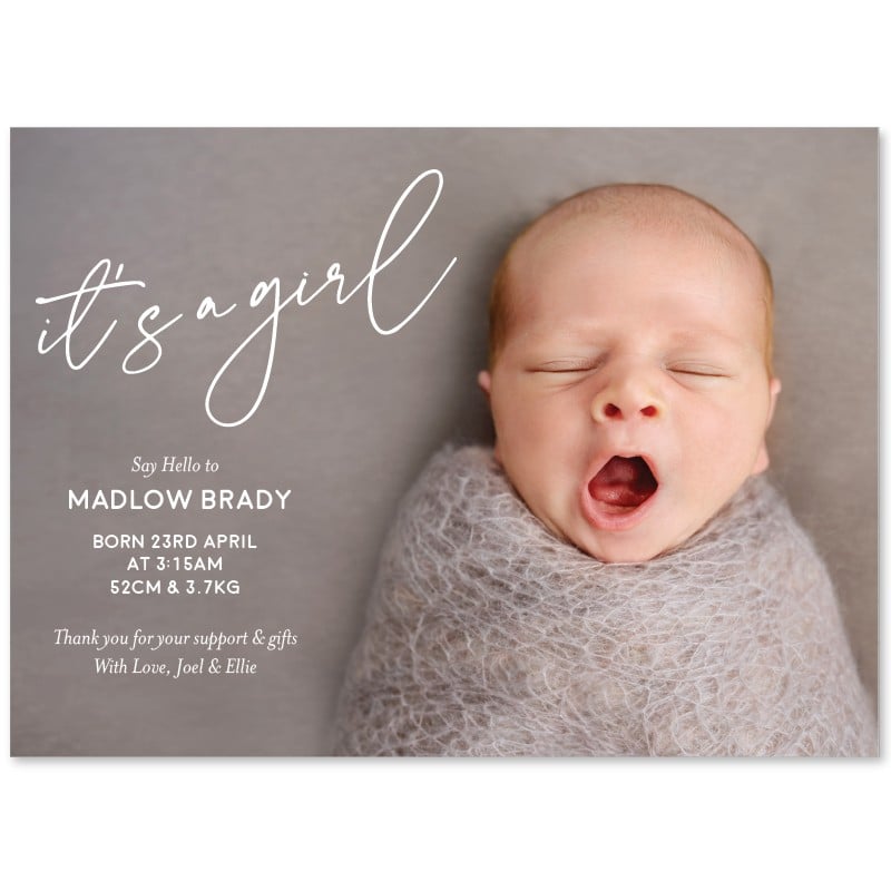 Sleepy Girl Birth Announcement