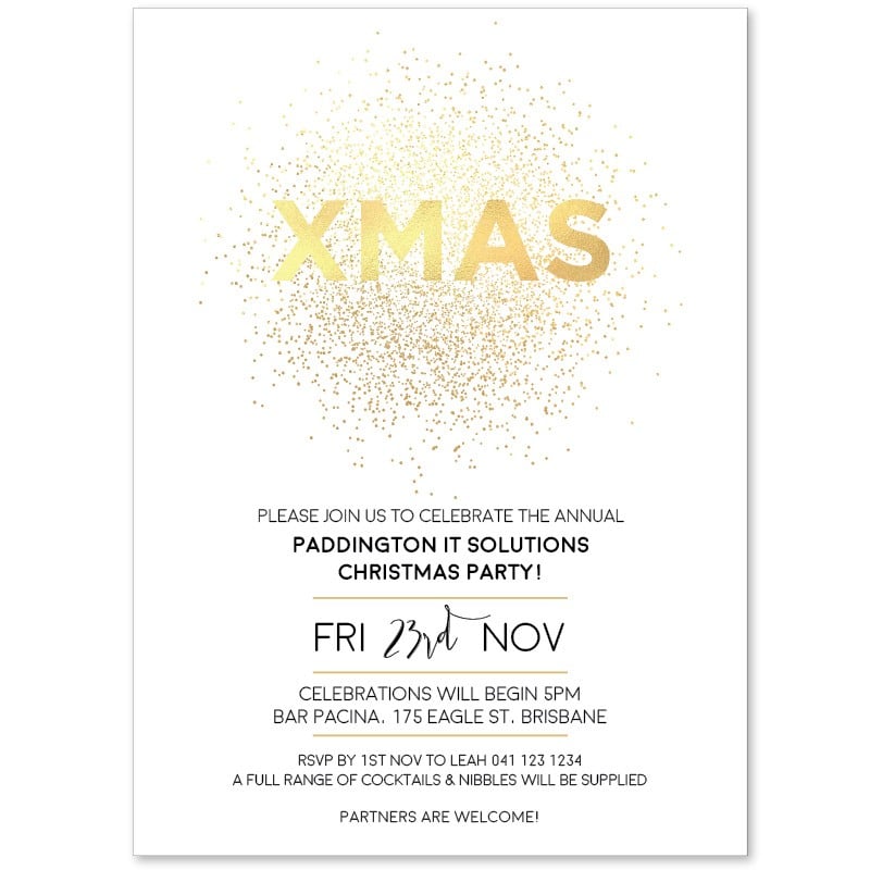 Xmas Confetti Christmas Invitation