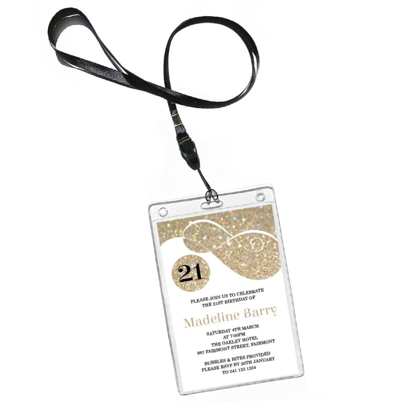 Gold Glitter VIP Invitations
