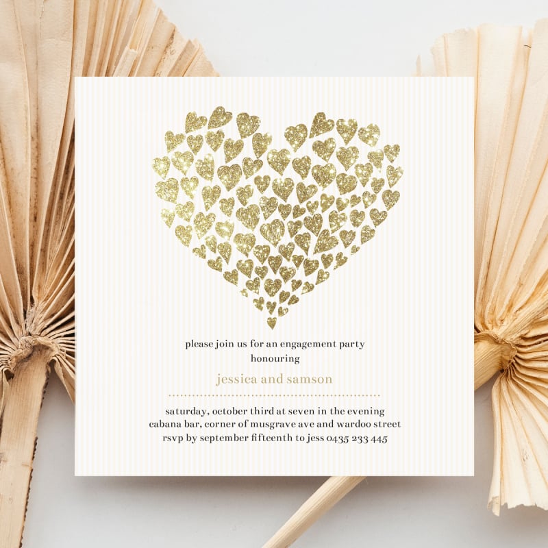 Beating Heart Engagement Invitations