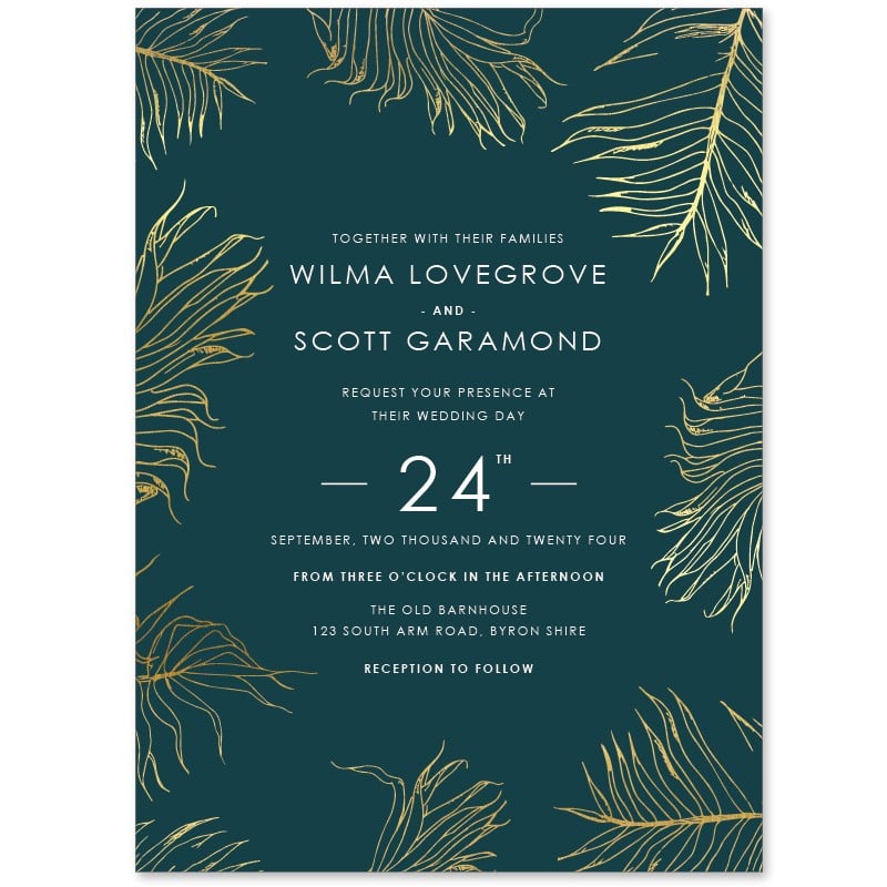 Gold Leaf Wedding Invitations