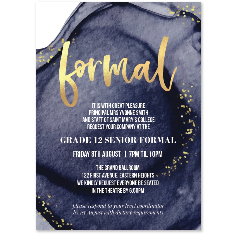 Golden Luxe School Formal Invitations