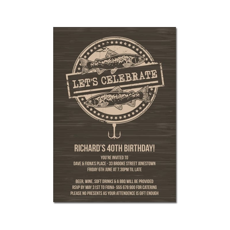 Gone Fishing Birthday Invitations