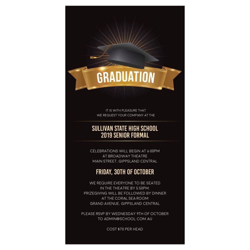 Grad Cap Graduation Invitations