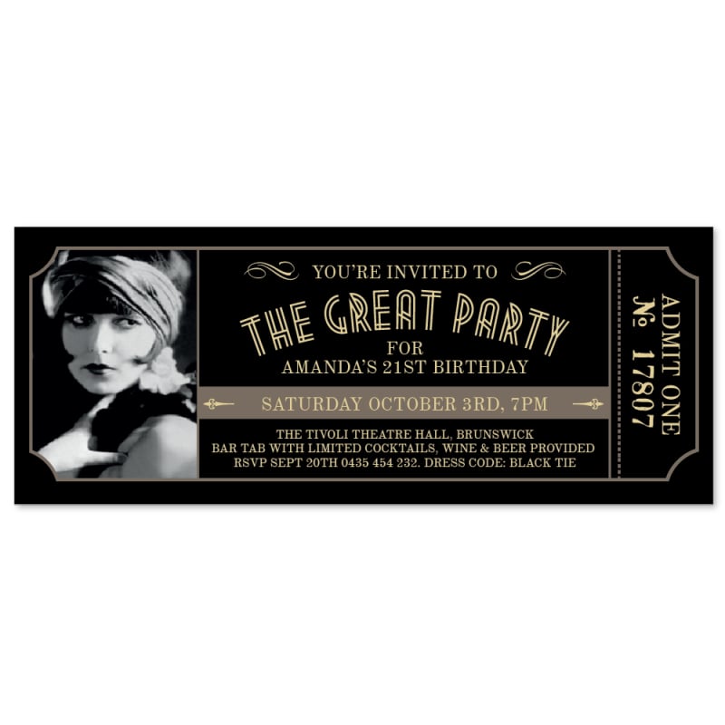Admit One Birthday Invitations