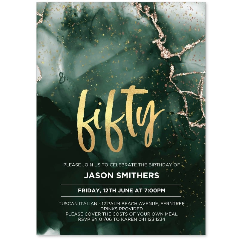 Distinguished and Fabulous 50th Birthday Invitations