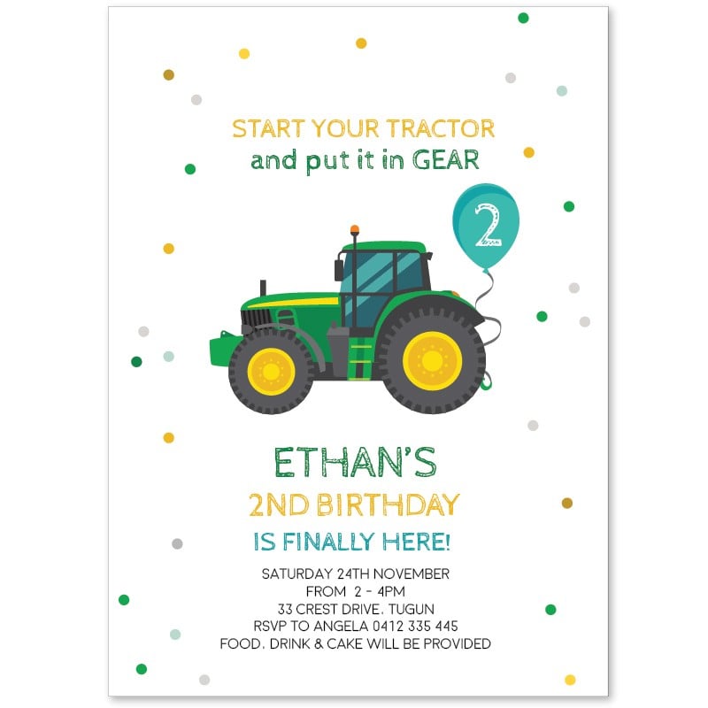 Put In Gear Birthday Invitations