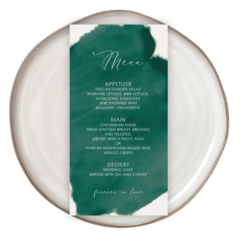 Emerald Watercolour Menus