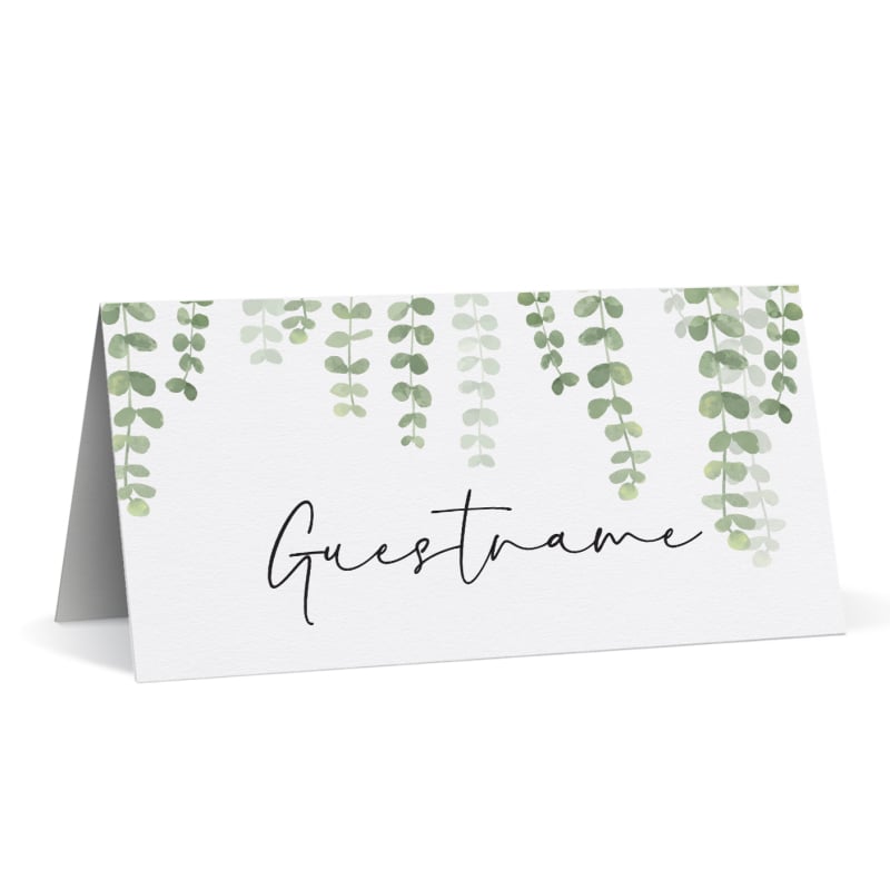 Hanging Greenery Wedding Placecards