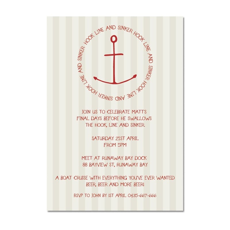 Hooked Bucks Night Invitations