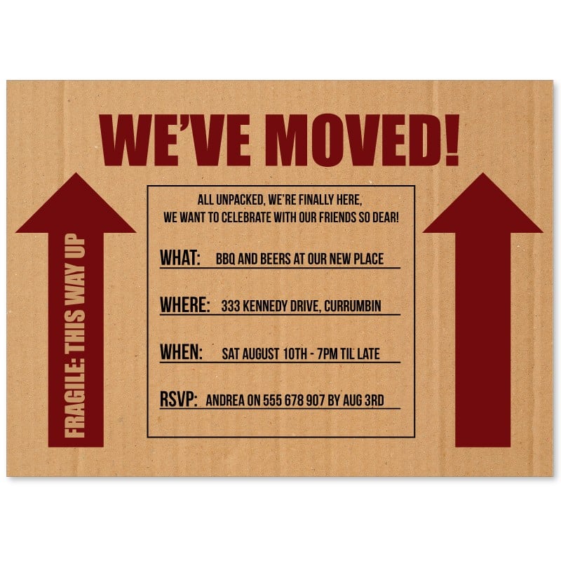 Moving Boxes Housewarming Invitations