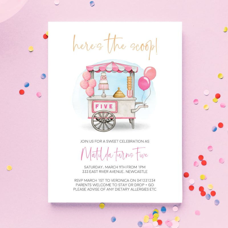Icecream Birthday Invitations