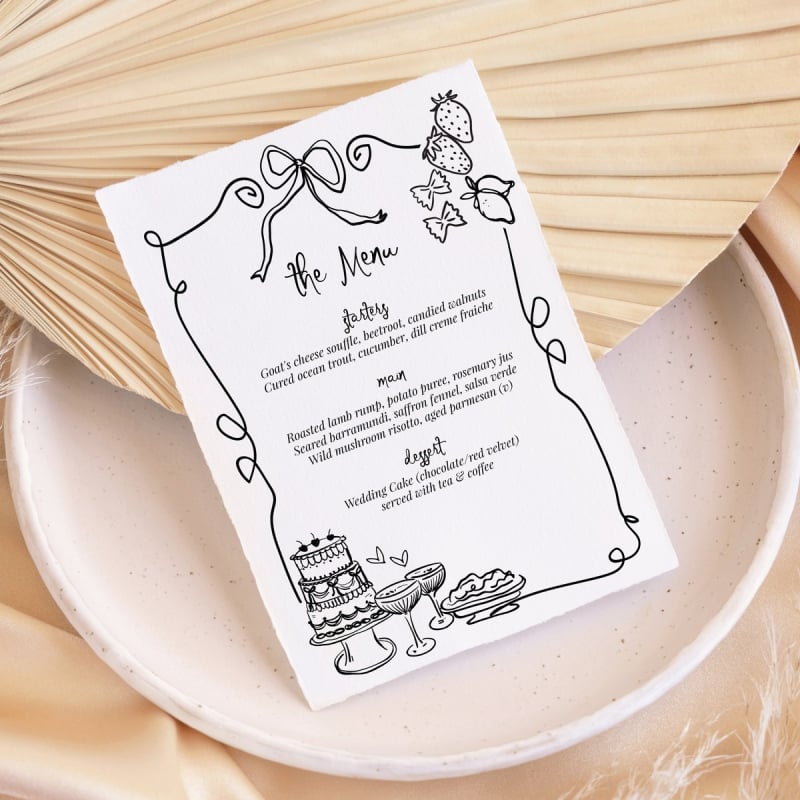 Whimsical Wedding Menus