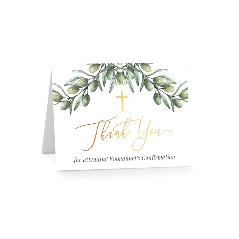 Italian Olives Religious Thank You Cards