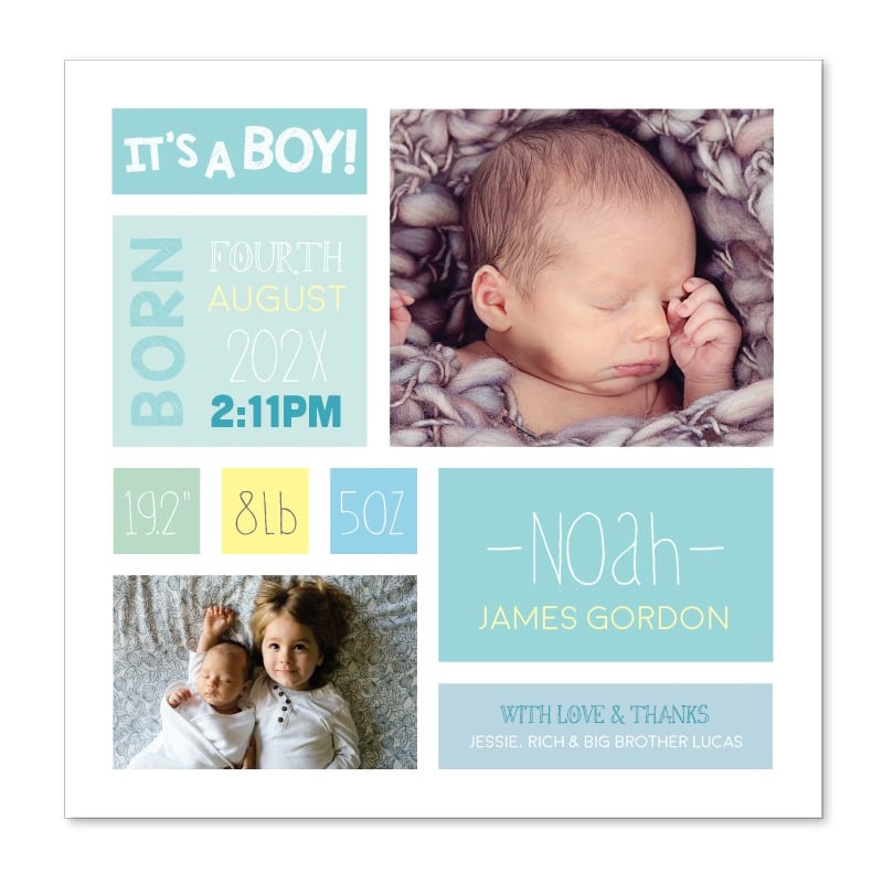 It's A Boy Baby Announcement