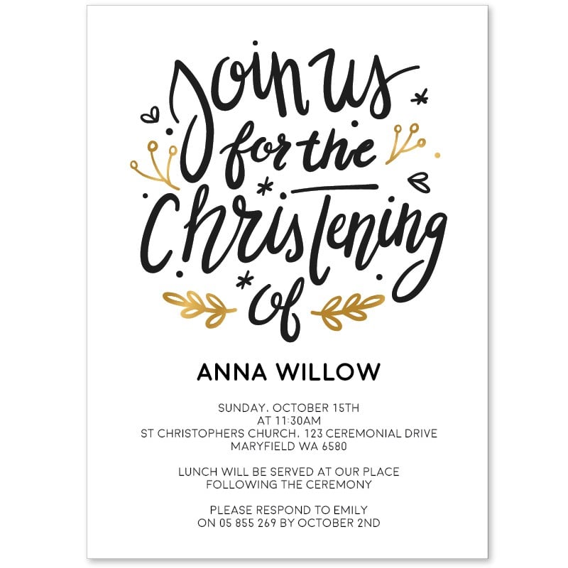 Join Us Christening Invitation