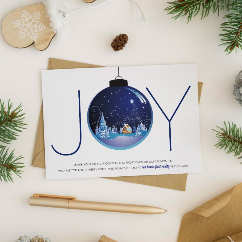 Joy Bauble Christmas Cards