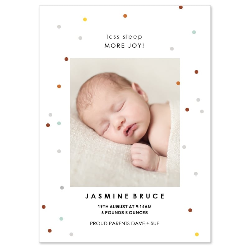 Joy Banner Birth Announcement Cards