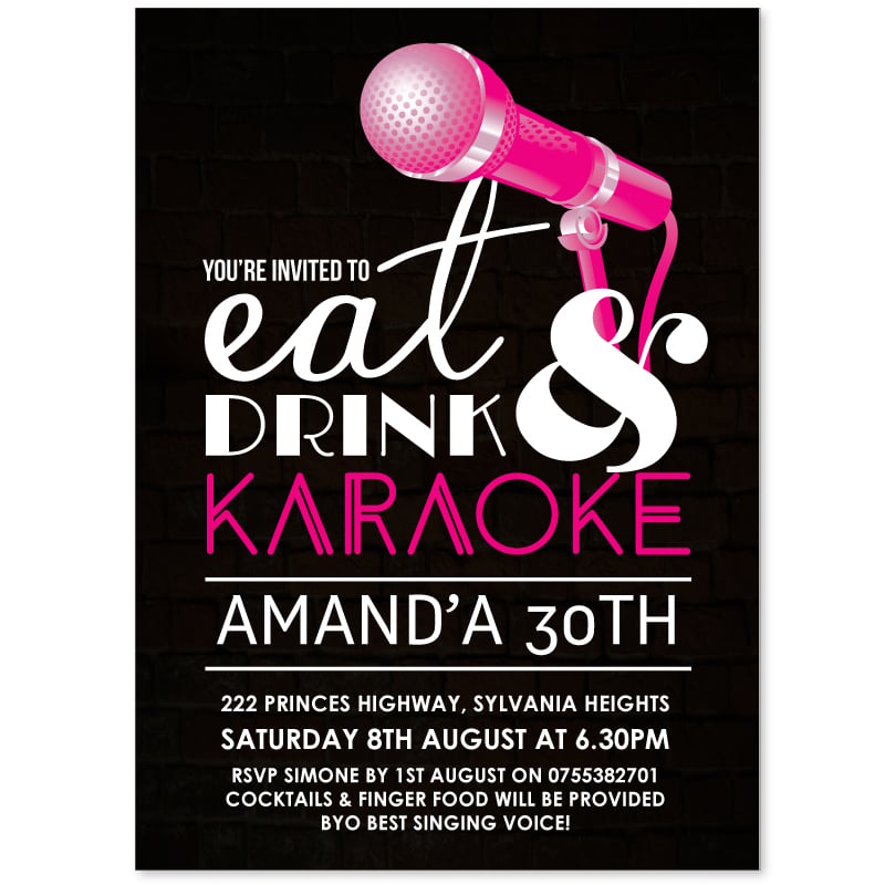 Karaoke Party Invitations