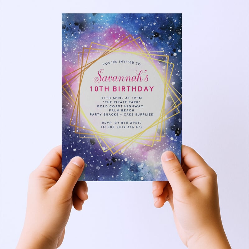 Cosmos Birthday Invitations