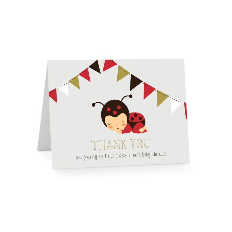 Ladybug Baby Shower Thank You Cards