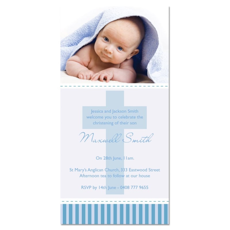Large Cross Christening Invitations
