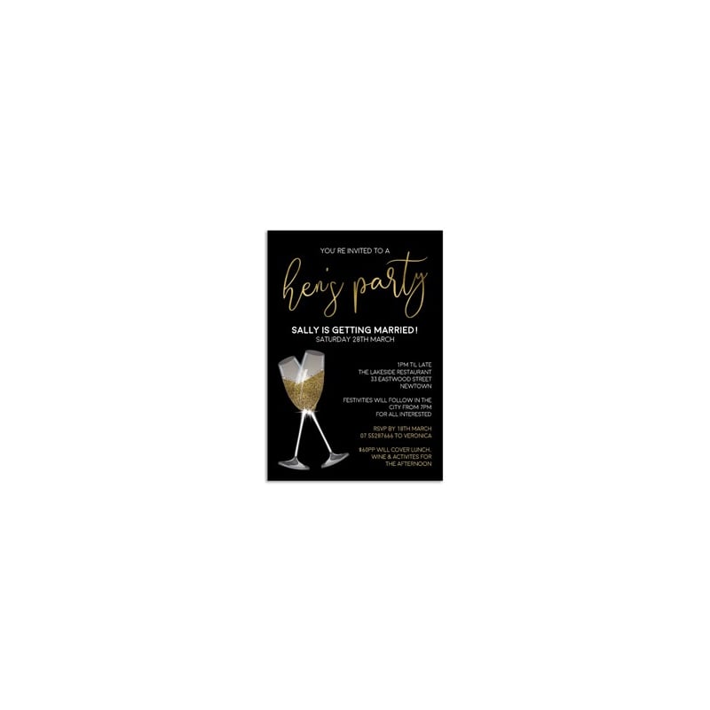Last Night Out Hens Night Invitations