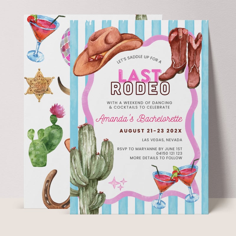 Last Rodeo Hens Party Invitations