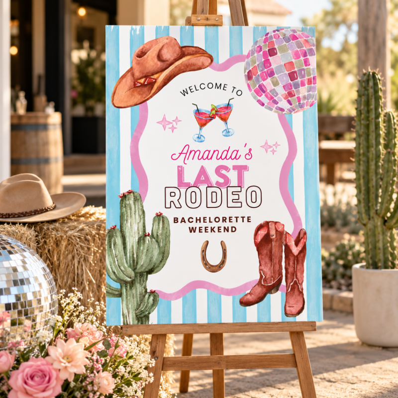 Last Rodeo Bachelorette Welcome Sign