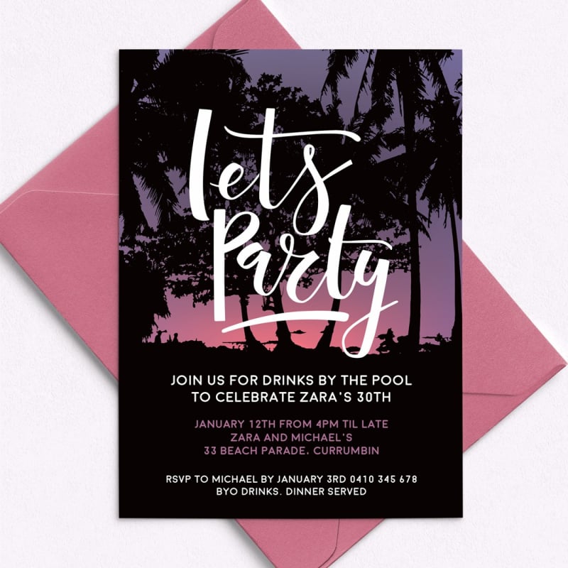 Block Out Birthday Invitations