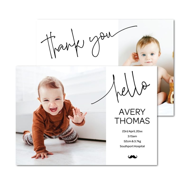 Little Moe Birth Announcement Cards