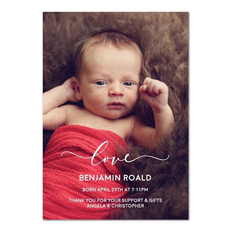 Love Scripted Birth Announcement