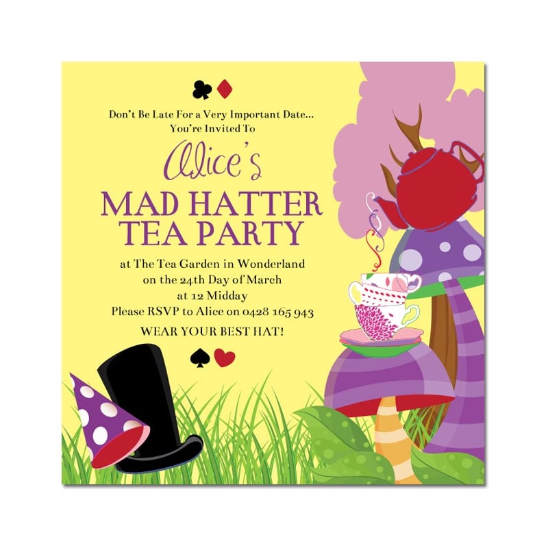 Mad Hatters Tea Party Invitations