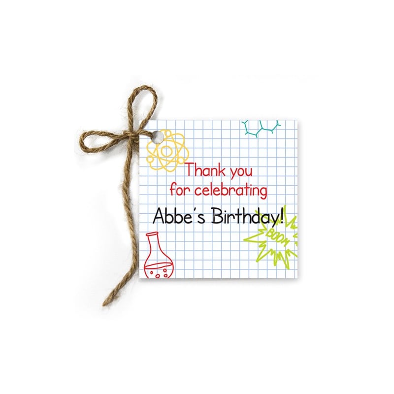 Mad Scientist Birthday Gift Tags