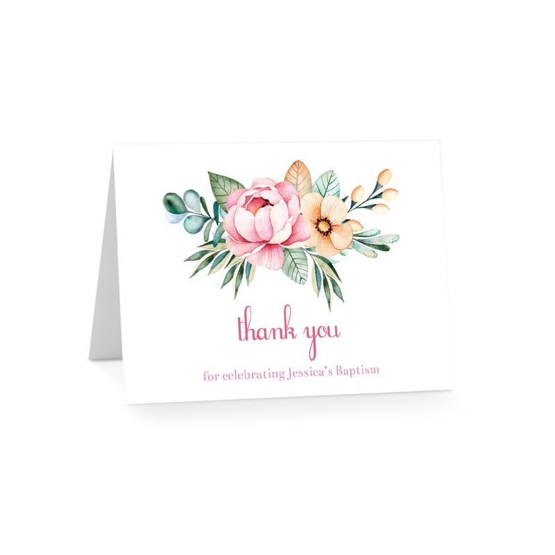 Magical Forest Christening Thank You Cards