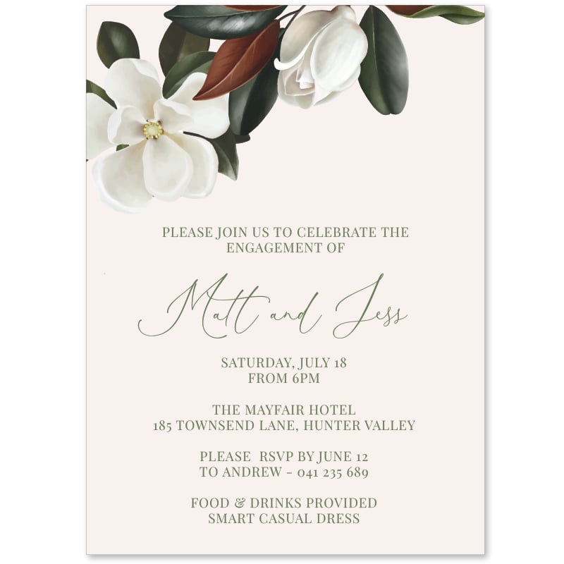 Magnolia Engagement Invitations