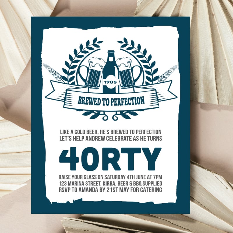Brewed to Perfection Birthday Invitations