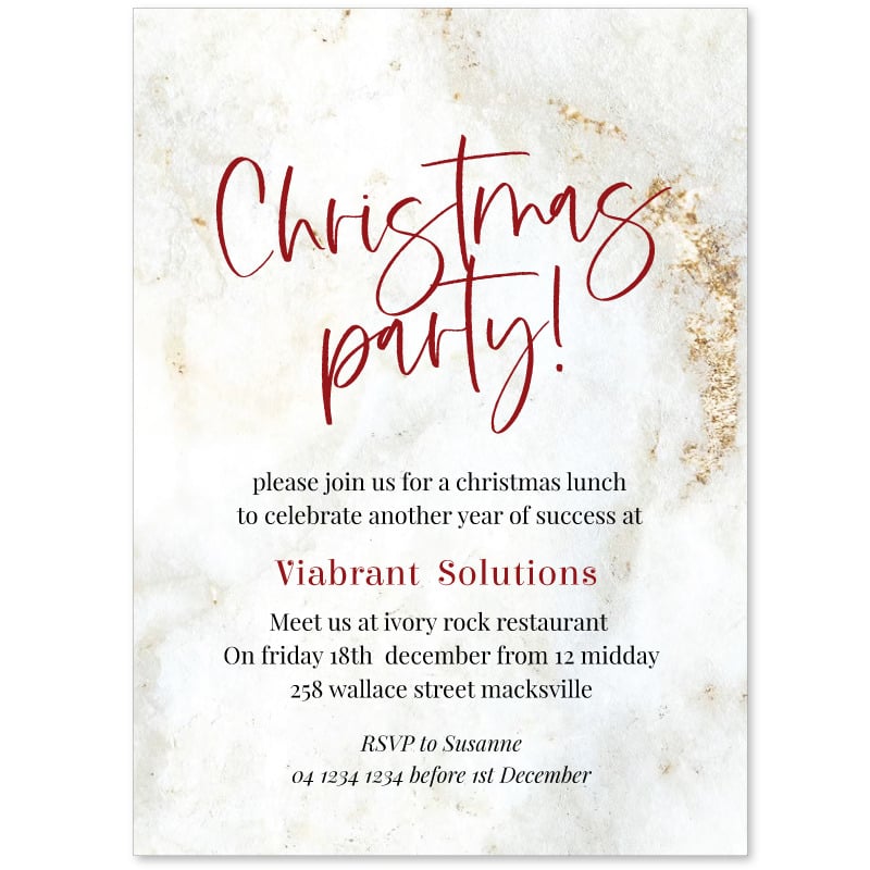 Marbled Modern Christmas Invitations