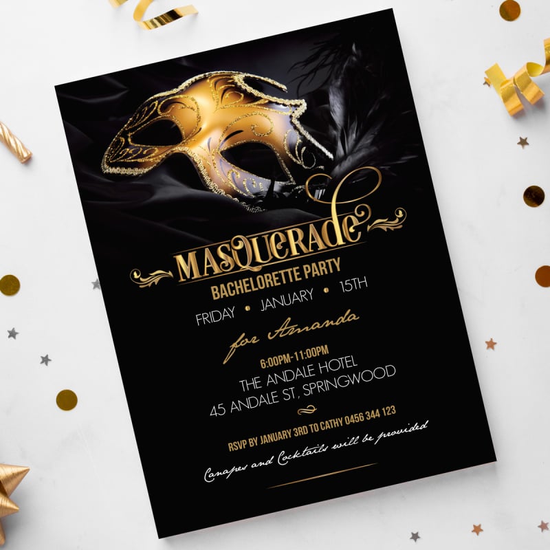 Golden Mask Invitations