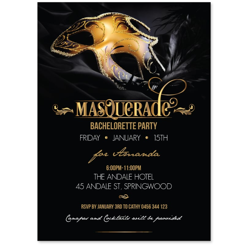Golden Mask Invitations