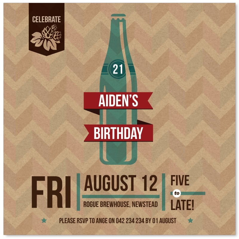 Craft Beer Night Birthday Invitations