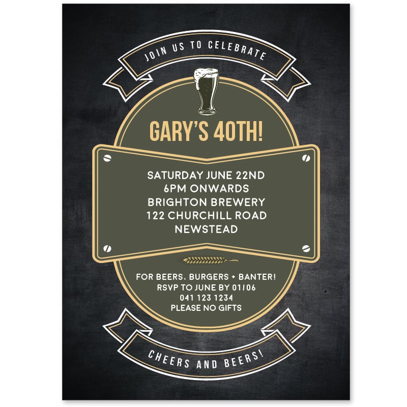 Beer Buddy Birthday Invitations