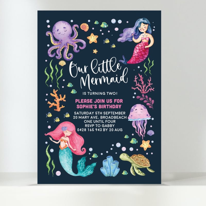 Mermaid Birthday Invitations