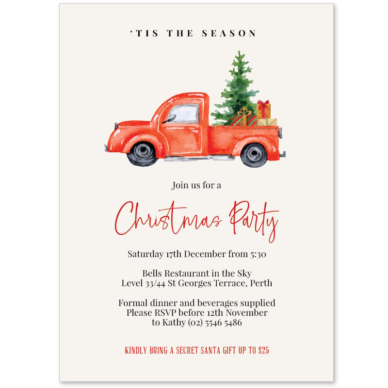 Simple Seasons Christmas Party Invitations