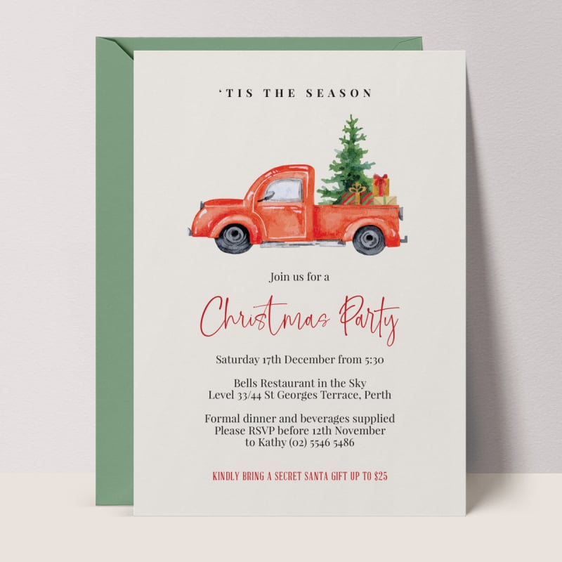 Simple Seasons Christmas Party Invitations