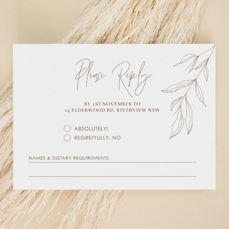 Minimalist Wedding Response Card