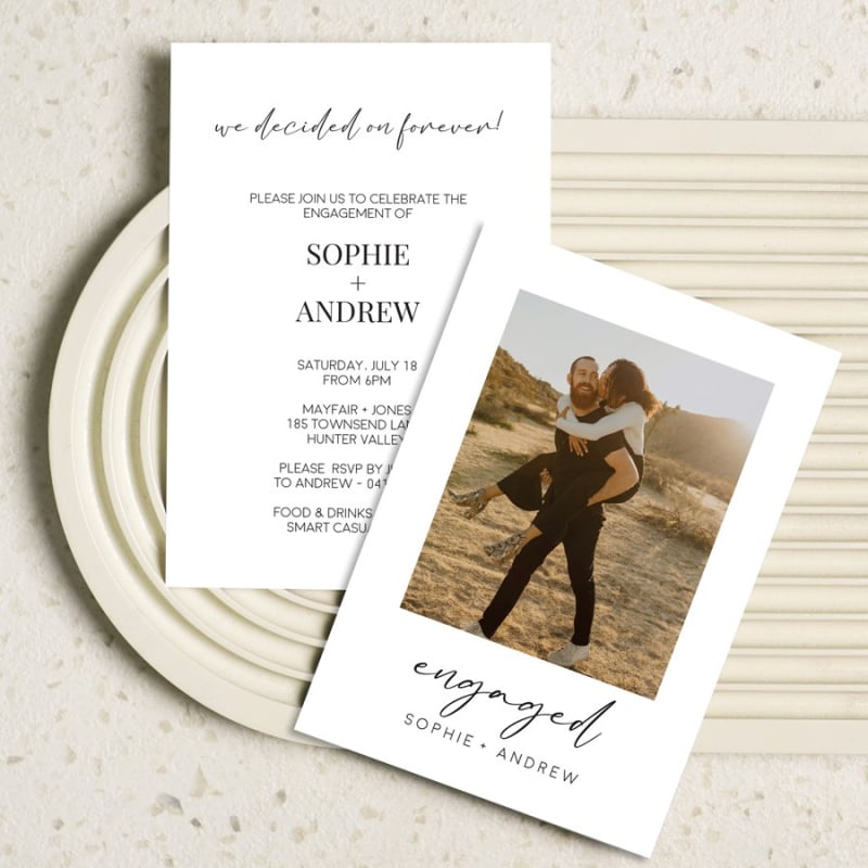 Innocent Photo Engagement Invitations