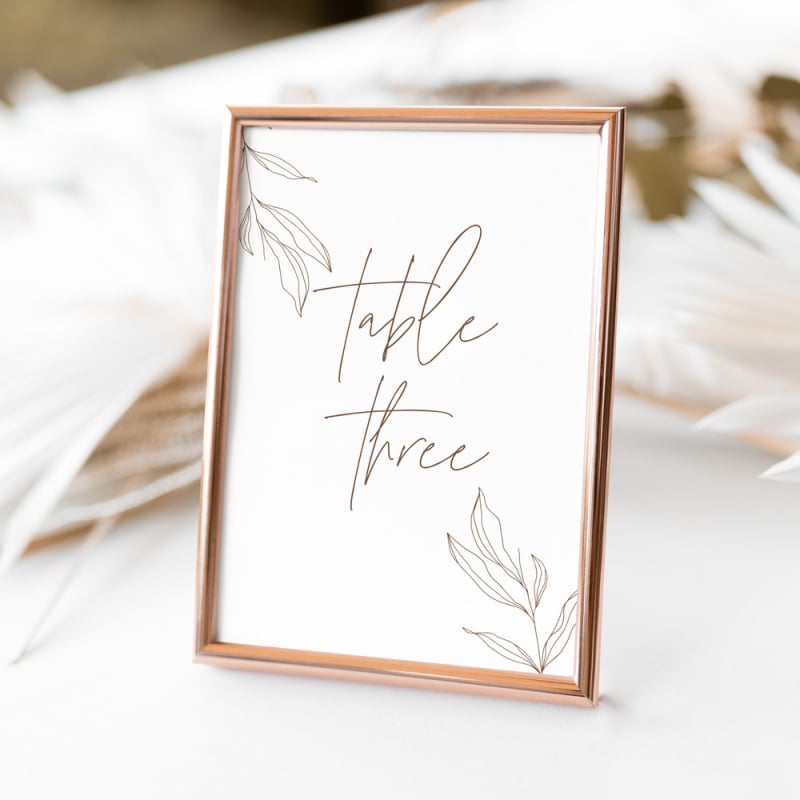Minimalist Table Numbers 